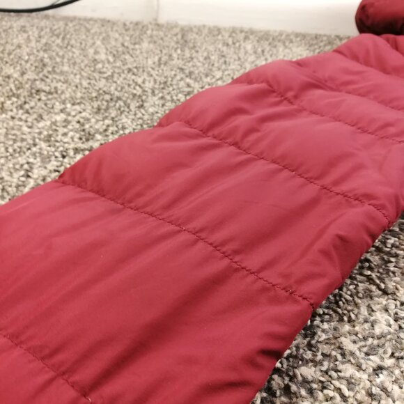 Uniqlo Coat Jacket Down Puffer Quilted Full Zip Burgundy Red Womens Small *Flaw - Picture 4 of 12